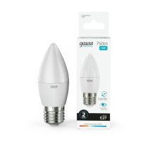Лампа светодиодная Gauss E27 10W 4100K свеча матовая 30220
