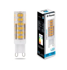 Лампа светодиодная Feron G9 7W 6400K Прямосторонняя Матовая LB-433 25768