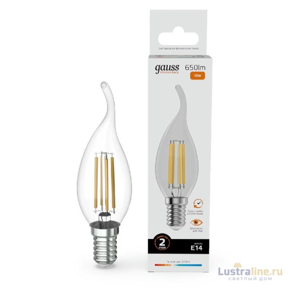 Лампа светодиодная Gauss Filament Elementary E14 10W 2700K 42110 Лампа светодиодная Gauss Filament Elementary E14 10W 2700K 42110
