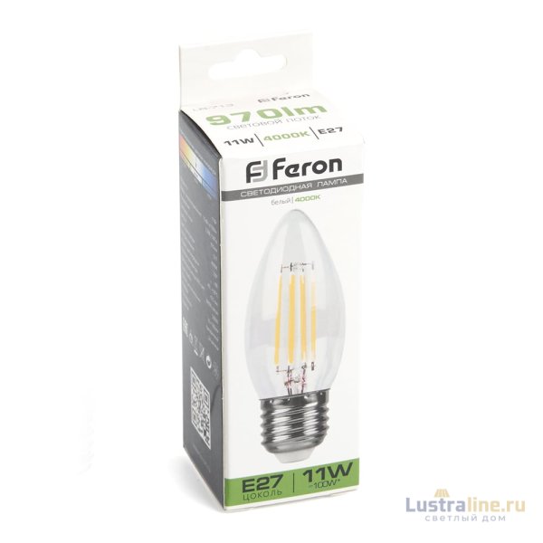 Лампа светодиодная Feron LB-713 Свеча E27 11W 4000K 38273
