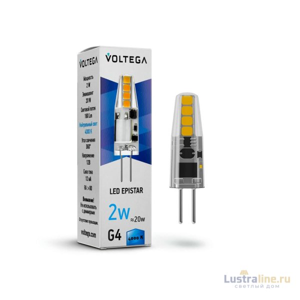 Лампа светодиодная Voltega G4 2W 4000K VG9-K1G4cold2W-12 7143