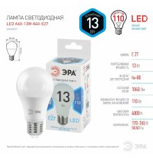Лампа светодиодная Эра E27 13W 4000K LED A60-13W-840-E27 Б0020537