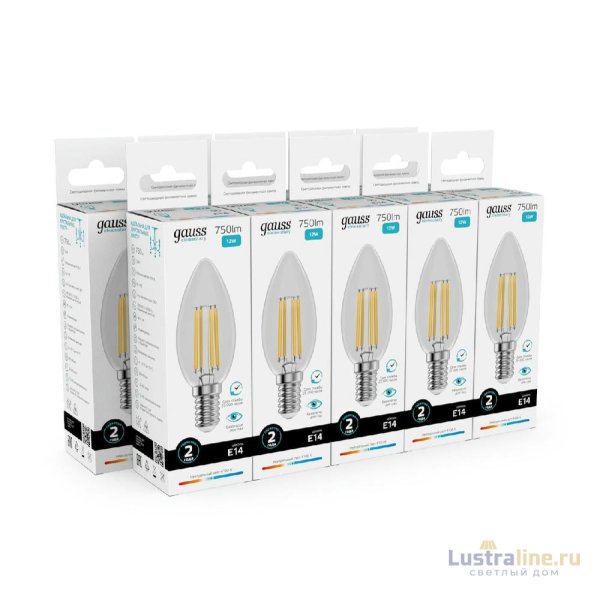 Лампа светодиодная Gauss Filament Elementary E14 12W 4100K 32122 Лампа светодиодная Gauss Filament Elementary E14 12W 4100K 32122
