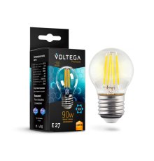 Лампа светодиодная филаментная Voltega E27 7W 2800K шар прозрачный VG10-G45E27warm9W-F 7138