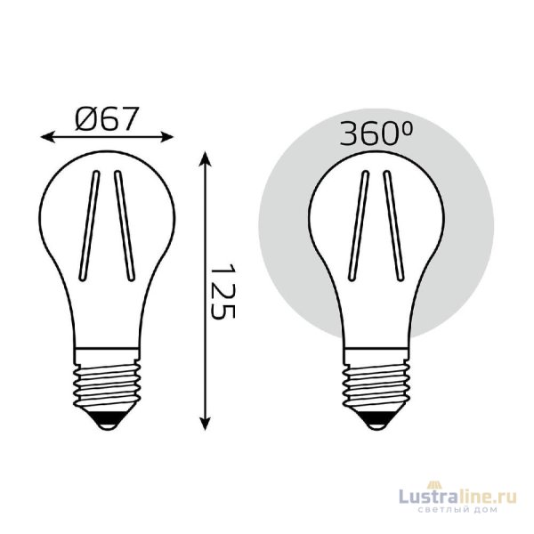 Лампа светодиодная Gauss Filament E27 22W 4100K 102902222