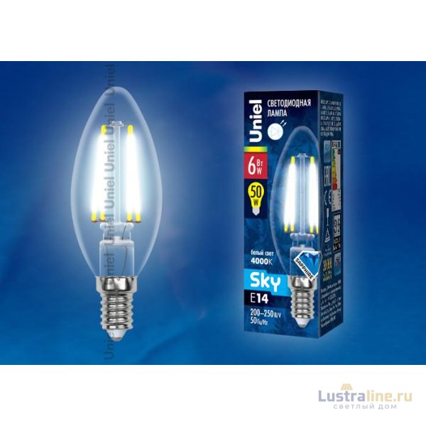 Лампа светодиодная филаментная (UL-00001372) Uniel E27 8W 4000K прозрачная LED-A60-8W/NW/E27/CL PLS02WH Лампа светодиодная филаментная (UL-00001372) Uniel E27 8W 4000K прозрачная LED-A60-8W/NW/E27/CL PLS02WH