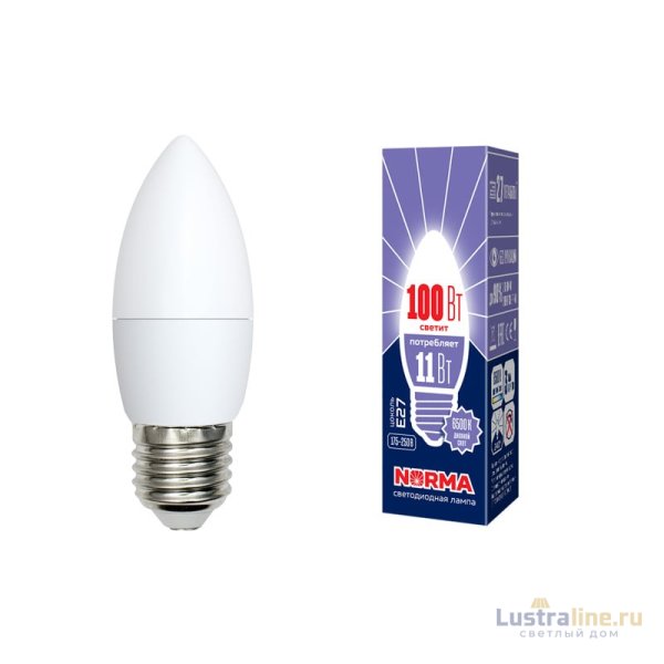 Лампа светодиодная (UL-00003813) Volpe E27 11W 6500K матовая LED-C37-11W/DW/E27/FR/NR