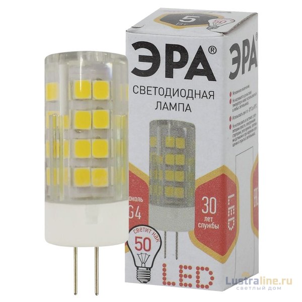 Лампа светодиодная Эра G4 5W 2700K LED JC-5W-220V-CER-827-G4 Б0027857 Лампа светодиодная Эра G4 5W 2700K LED JC-5W-220V-CER-827-G4 Б0027857