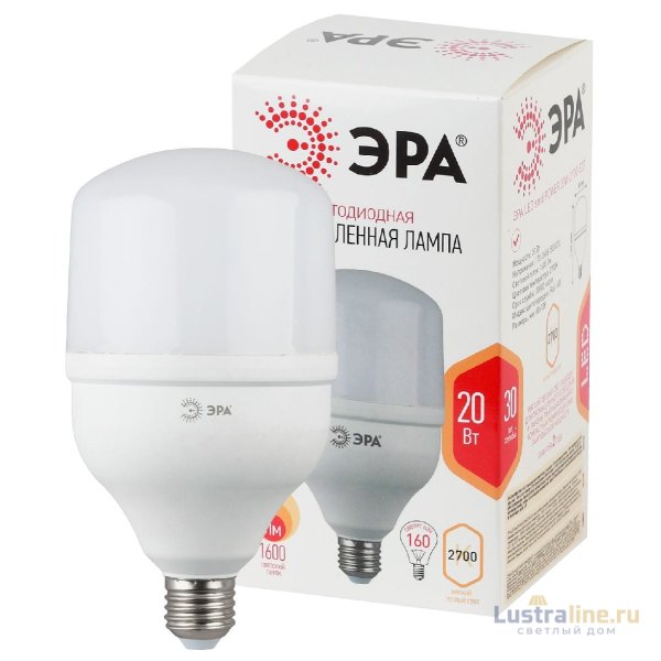 Лампа светодиодная Эра E27 20W 2700K LED POWER T80-20W-2700-E27 Б0027000 УЦ
