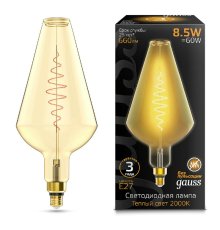 Лампа светодиодная филаментная Gauss E27 8,5W 2000K янтарная 180802105