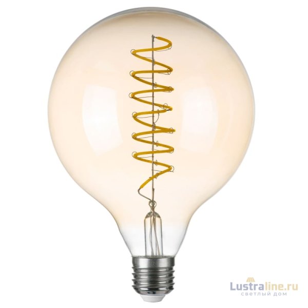 Лампа светодиодная филаментная Lightstar LED Filament E27 8W 4000K груша янтарная 933304