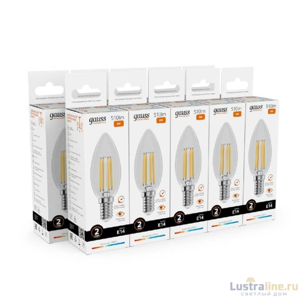 Лампа светодиодная Gauss Filament Elementary E14 8W 2700K 32118 Лампа светодиодная Gauss Filament Elementary E14 8W 2700K 32118