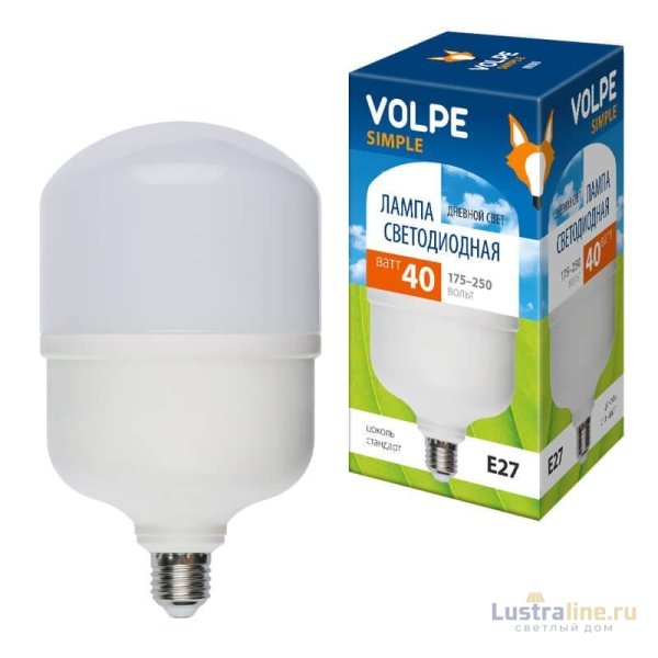 Лампа LED сверхмощная (UL-00002906) Volpe E27 40W (350W) 6500K LED-M80-40W/DW/E27/FR/S Лампа LED сверхмощная (UL-00002906) Volpe E27 40W (350W) 6500K LED-M80-40W/DW/E27/FR/S