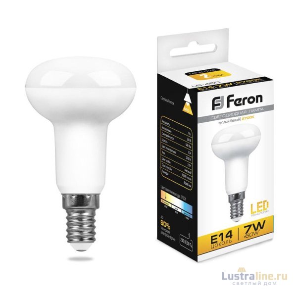Лампа светодиодная Feron E14 7W 2700K Груша Матовая LB-450 25513 Лампа светодиодная Feron E14 7W 2700K Груша Матовая LB-450 25513