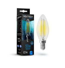 Лампа светодиодная Voltega E14 9W 4000K свеча прозрачная G10-C35E14cold9W-F 7135