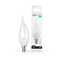 Лампа светодиодная Gauss E14 8W 4100K свеча на ветру матовая 34128