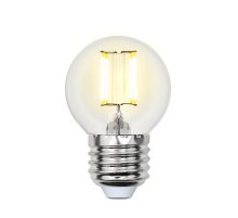 Лампа светодиодная филаментная (UL-00001370) Uniel E27 6W 4000K прозрачная LED-G45-6W/NW/E27/CL PLS02WH