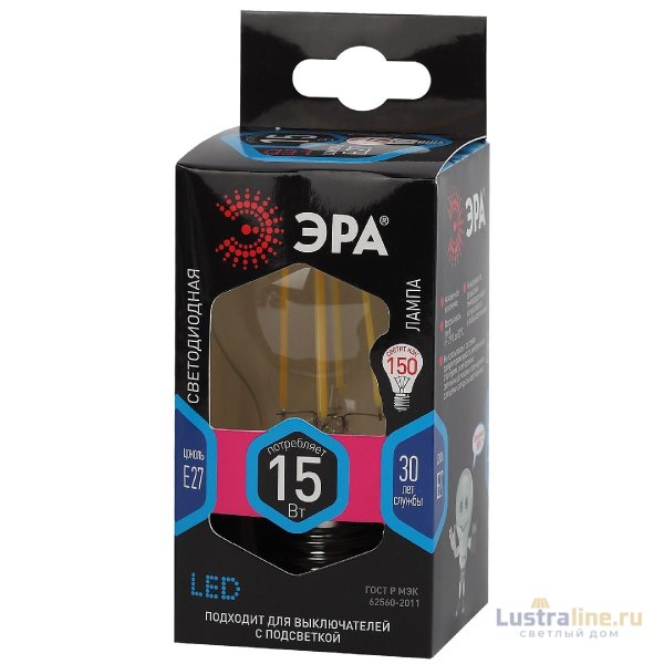 Лампа светодиодная Эра E27 15W 4000K F-LED A60-15W-840-E27 Б0046983