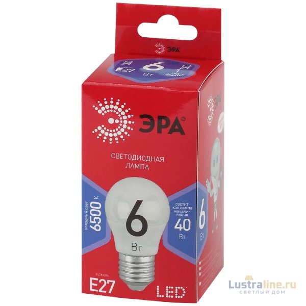 Лампа светодиодная Эра E27 6W 6500K LED P45-6W-865-E27 R Б0045357 Лампа светодиодная Эра E27 6W 6500K LED P45-6W-865-E27 R Б0045357
