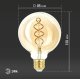 Лампа светодиодная Эра E27 7W 2400K F-LED G95-7W-824-E27 spiral gold Б0047663