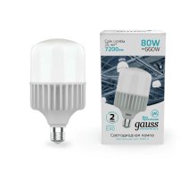 Лампа светодиодная Gauss E40 80W 4000K матовая 63428