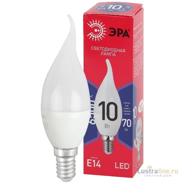 Лампа светодиодная Эра E14 10W 6500K LED BXS-10W-865-E14 R Б0045343