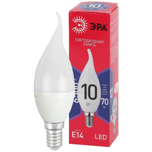 Лампа светодиодная Эра E14 10W 6500K LED BXS-10W-865-E14 R Б0045343