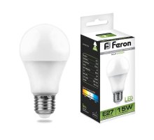 Лампа светодиодная Feron E27 15W 4000K Шар Матовая LB-94 25629