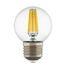 Лампа светодиодная филаментная Lightstar LED Filament E27 6W 4000K шар прозрачный 933824