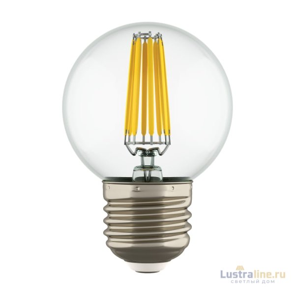 Лампа светодиодная филаментная Lightstar LED Filament E27 6W 4000K шар прозрачный 933824