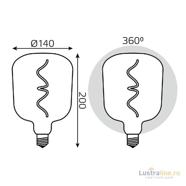 Лампа светодиодная филаментная Gauss E27 5W 1800K зеленая 1009802105