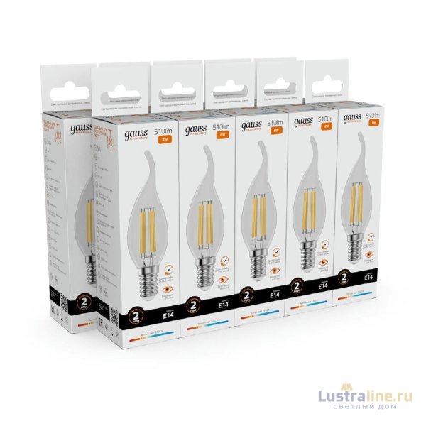 Лампа светодиодная Gauss Filament Elementary E14 8W 2700K 42118 Лампа светодиодная Gauss Filament Elementary E14 8W 2700K 42118