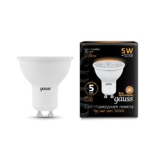 Лампа светодиодная Gauss GU10 5W 2700K матовая 101506105