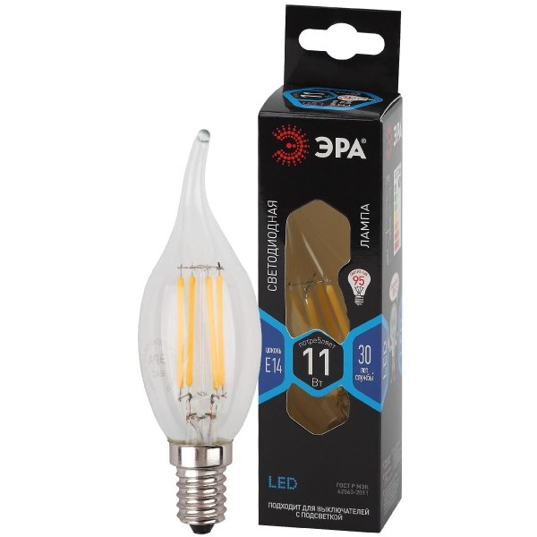 Лампа светодиодная Эра E14 11W 4000K F-LED BXS-11W-840-E14 Б0047002