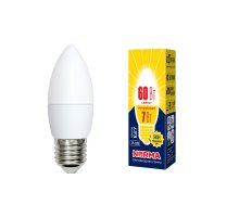 Лампа светодиодная (UL-00003799) Volpe E27 7W 3000K матовая LED-C37-7W/WW/E27/FR/NR