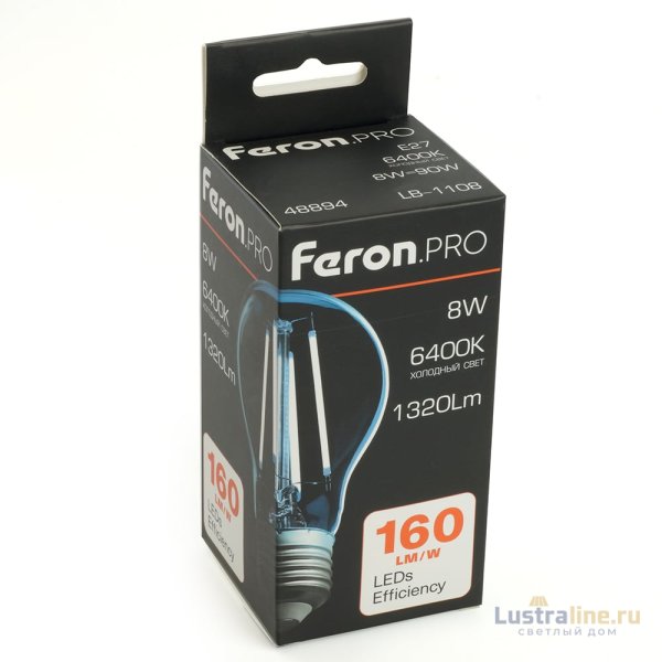 Светодиодная лампа Feron LB-1108 E27 8W 6400K 48894 Светодиодная лампа Feron LB-1108 E27 8W 6400K 48894