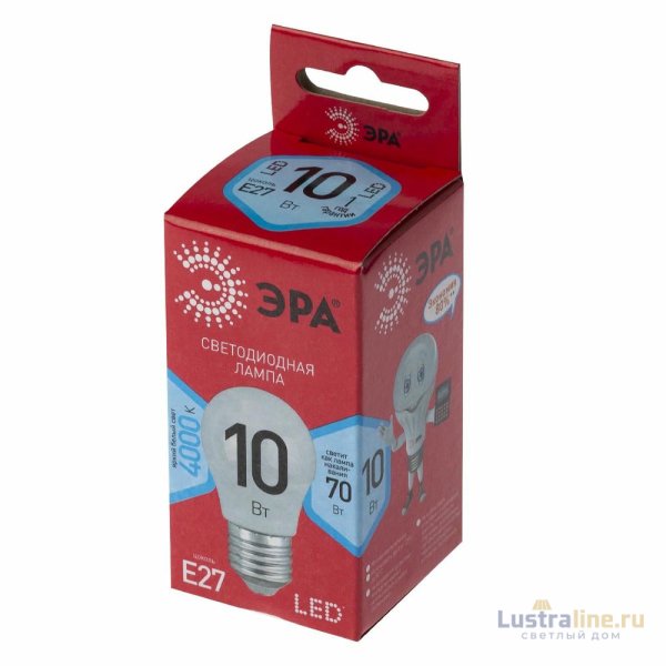 Лампа светодиодная Эра E27 10W 4000K LED P45-10W-840-E27 R Б0050234 Лампа светодиодная Эра E27 10W 4000K LED P45-10W-840-E27 R Б0050234