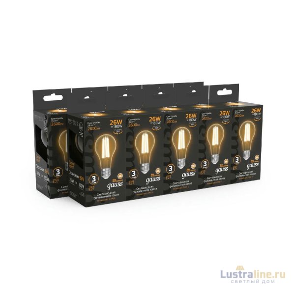 Лампа светодиодная Gauss Filament E27 26W 2700K 102902126