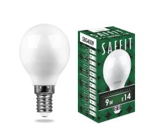Лампа светодиодная Saffit SBG4509 шар E14 9W 4000K 55081