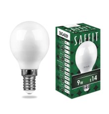 Лампа светодиодная Saffit SBG4509 шар E14 9W 4000K 55081