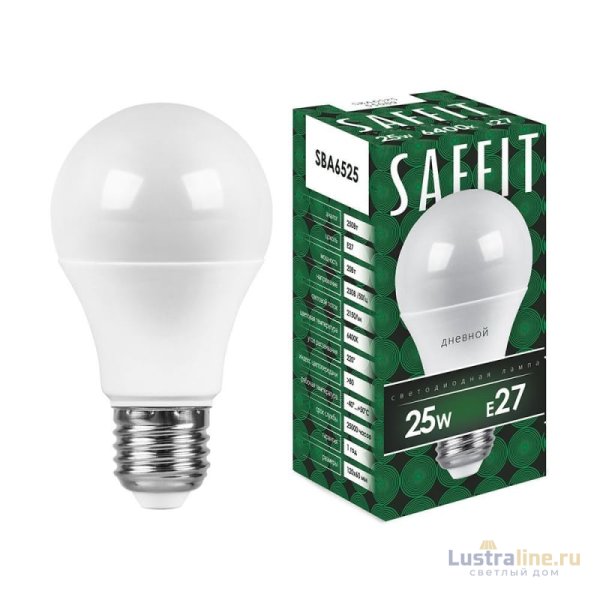 Лампа светодиодная Saffit SBA6525 шар E27 25W 6400K 55089