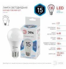 Лампа светодиодная Эра E27 15W 4000K LED A60-15W-840-E27 Б0033183