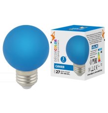 Лампа светодиодная Volpe E27 3W синий шар LED-G60-3W/Blue/E27/FR/С UL-00006957