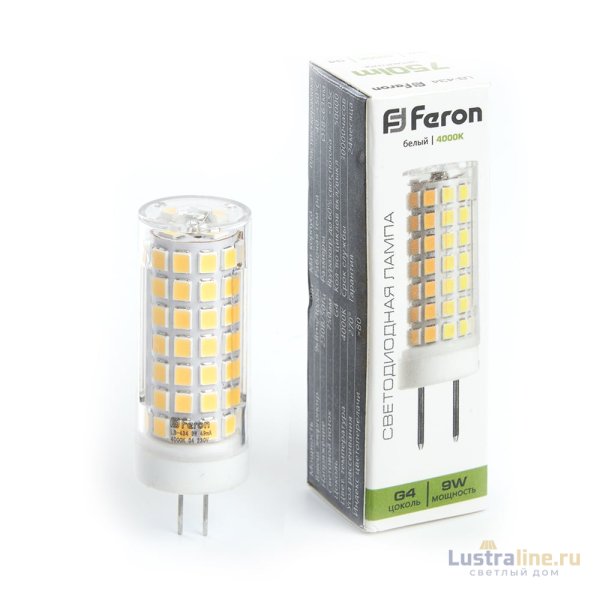 Лампа светодиодная Feron G4 9W 4000K капсульная LB-434 38144 Лампа светодиодная Feron G4 9W 4000K капсульная LB-434 38144