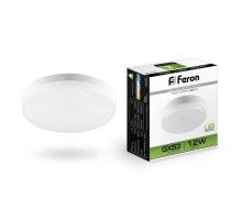 Лампа светодиодная Feron GX53 12W 4000K Таблетка Матовая LB-453 25835