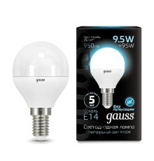 Лампа светодиодная Gauss E14 9.5W 4100K матовая 105101210