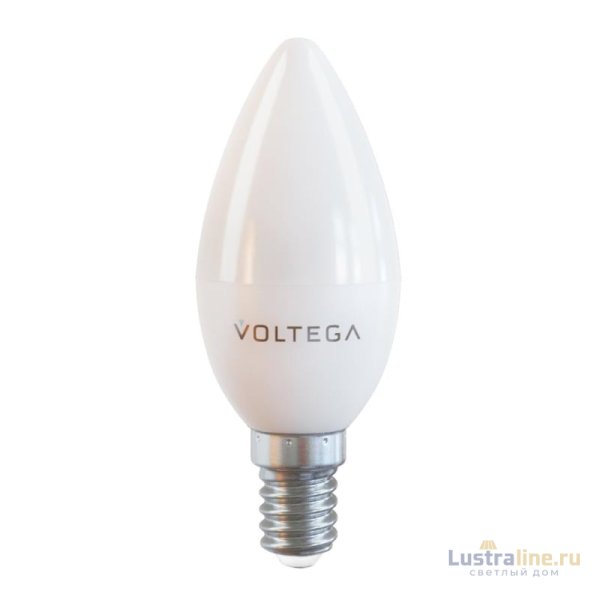 Лампа светодиодная Voltega E14 7W 4000К свеча матовая VG2-C37E14cold7W 7049