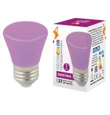 Лампа светодиодная Volpe Decor color LED-D45-1W/PURPLE/E27/FR/С BELL UL-00005644