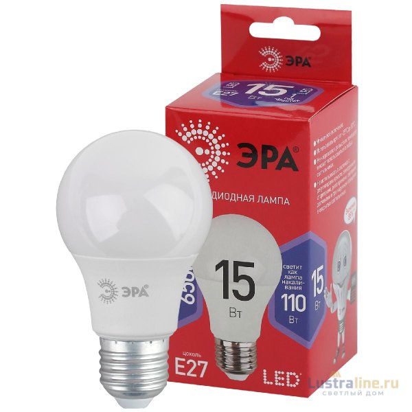 Лампа светодиодная Эра E27 15W 6500K LED A60-15W-865-E27 R Б0046357 Лампа светодиодная Эра E27 15W 6500K LED A60-15W-865-E27 R Б0046357