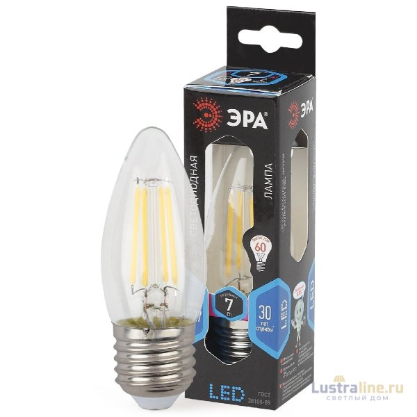 Лампа светодиодная Эра E27 7W 4000K F-LED B35-7W-840-E27 Б0027951 Лампа светодиодная Эра E27 7W 4000K F-LED B35-7W-840-E27 Б0027951